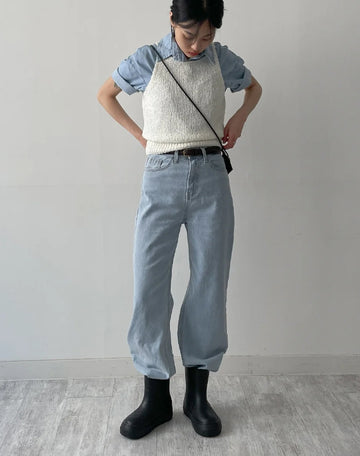 601 High waist straight fit denim pants